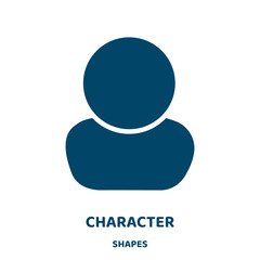 Poster - character vector icon from shapes collection. man filled flat symbol for mobile concept and web design. Black people glyph icon. Isolated sign, logo illustration. Vector graphics.