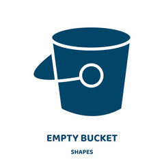 Poster - empty bucket vector icon from shapes collection. container filled flat symbol for mobile concept and web design. Black empty glyph icon. Isolated sign, logo illustration. Vector graphics.