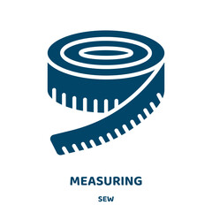 Poster - measuring vector icon from sew collection. timer filled flat symbol for mobile concept and web design. Black measurement glyph icon. Isolated sign, logo illustration. Vector graphics.
