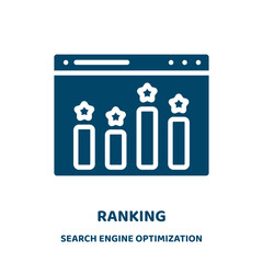 Poster - ranking vector icon from search engine optimization collection. competition filled flat symbol for m