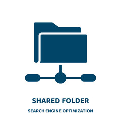Poster - shared folder vector icon from search engine optimization collection. file filled flat symbol for mobile concept and web design. Black folder glyph icon. Isolated sign, logo illustration. Vector .