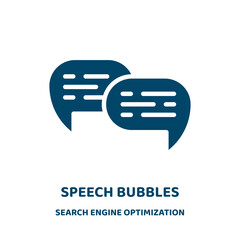 Poster - speech bubbles vector icon from search engine optimization collection. bubble filled flat symbol for mobile concept and web design. Black talk glyph icon. Isolated sign, logo illustration. Vector .