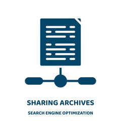 Poster - sharing archives vector icon from search engine optimization collection. download filled flat symbol for mobile concept and web design. Black archive glyph icon. Isolated sign, logo illustration. .