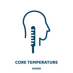 Poster - core temperature vector icon from sauna collection. temperature filled flat symbol for mobile concept and web design. Black simple glyph icon. Isolated sign, logo illustration. Vector graphics.