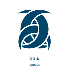 odin vector icon from religion collection. viking filled flat symbol for mobile concept and web design. Black ancient glyph icon. Isolated sign, logo illustration. Vector graphics.