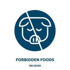 Poster - forbidden foods vector icon from religion collection. no filled flat symbol for mobile concept and w