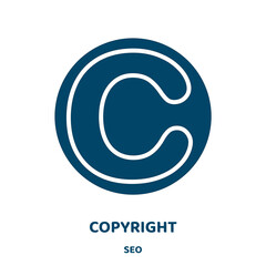 Poster - copyright vector icon from seo collection. protection filled flat symbol for mobile concept and web design. Black patent glyph icon. Isolated sign, logo illustration. Vector graphics.