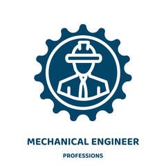 Poster - mechanical engineer vector icon from professions collection. engineering filled flat symbol for mobi