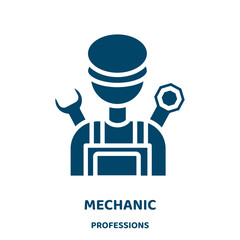 Poster - mechanic vector icon from professions collection. auto filled flat symbol for mobile concept and web