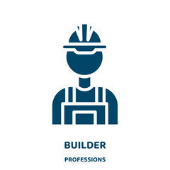 Poster - builder vector icon from professions collection. construction filled flat symbol for mobile concept 