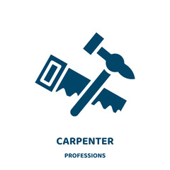 Poster - carpenter vector icon from professions collection. hammer filled flat symbol for mobile concept and 
