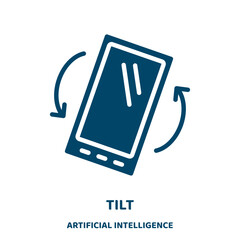 Aufkleber - tilt vector icon from artificial intelligence collection. business filled flat symbol for mobile concept and web design. Black paper glyph icon. Isolated sign, logo illustration. Vector graphics.