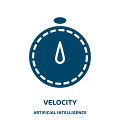 Poster - velocity vector icon from artificial intelligence collection. car filled flat symbol for mobile concept and web design. Black speed glyph icon. Isolated sign, logo illustration. Vector graphics.