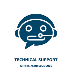 Poster - technical support vector icon from artificial intelligence collection. service filled flat symbol fo