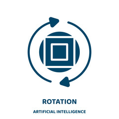 Poster - rotation vector icon from artificial intelligence collection. undo filled flat symbol for mobile concept and web design. Black refresh glyph icon. Isolated sign, logo illustration. Vector graphics.