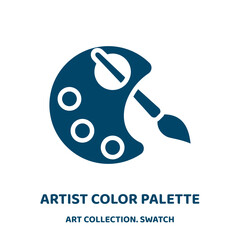 Poster - artist color palette vector icon from art collection. palette filled flat symbol for mobile concept and web design. Black artist glyph icon. Isolated sign, logo illustration. Vector graphics.
