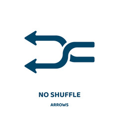 Poster - no shuffle vector icon from arrows collection. arrow filled flat symbol for mobile concept and web design. Black interface glyph icon. Isolated sign, logo illustration. Vector graphics.