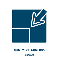 Poster - minimize arrows vector icon from arrows collection. arrow filled flat symbol for mobile concept and web design. Black simple glyph icon. Isolated sign, logo illustration. Vector graphics.