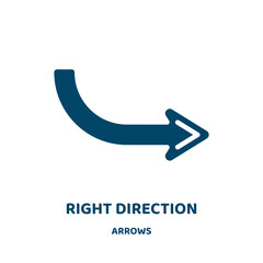 Poster - right direction vector icon from arrows collection. arrow filled flat symbol for mobile concept and 
