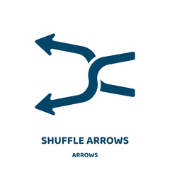 Poster - shuffle arrows vector icon from arrows collection. arrow filled flat symbol for mobile concept and web design. Black shuffle glyph icon. Isolated sign, logo illustration. Vector graphics.