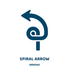 Poster - spiral arrow vector icon from arrows collection. arrow filled flat symbol for mobile concept and web design. Black direction glyph icon. Isolated sign, logo illustration. Vector graphics.