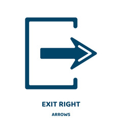 Poster - exit right vector icon from arrows collection. exit filled flat symbol for mobile concept and web de