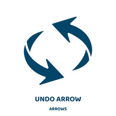 Poster - undo arrow vector icon from arrows collection. download filled flat symbol for mobile concept and web design. Black undo glyph icon. Isolated sign, logo illustration. Vector graphics.