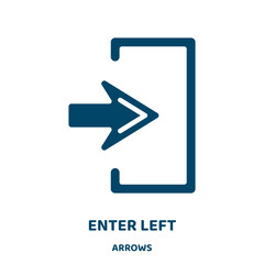 Poster - enter left vector icon from arrows collection. enter filled flat symbol for mobile concept and web d