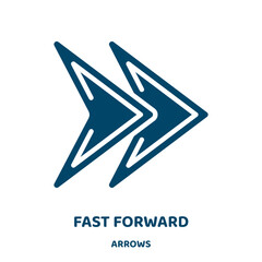 Poster - fast forward vector icon from arrows collection. forward filled flat symbol for mobile concept and web design. Black arrow glyph icon. Isolated sign, logo illustration. Vector graphics.