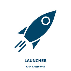 Wall Mural - launcher vector icon from army and war collection. rocket filled flat symbol for mobile concept and 