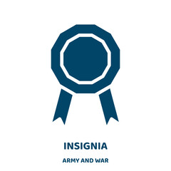 Poster - insignia vector icon from army and war collection. emblem filled flat symbol for mobile concept and web design. Black badge glyph icon. Isolated sign, logo illustration. Vector graphics.