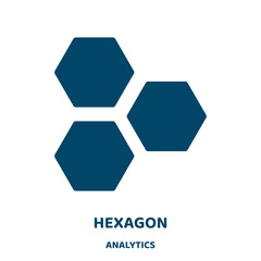 Poster - hexagon vector icon from analytics collection. technology filled flat symbol for mobile concept and web design. Black geometric glyph icon. Isolated sign, logo illustration. Vector graphics.