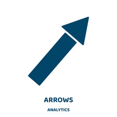 Poster - arrows vector icon from analytics collection. arrow filled flat symbol for mobile concept and web design. Black round glyph icon. Isolated sign, logo illustration. Vector graphics.