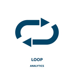 Poster - loop vector icon from analytics collection. arrow filled flat symbol for mobile concept and web design. Black circle glyph icon. Isolated sign, logo illustration. Vector graphics.