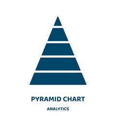 Poster - pyramid chart vector icon from analytics collection. chart filled flat symbol for mobile concept and web design. Black presentation glyph icon. Isolated sign, logo illustration. Vector graphics.