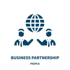Poster - business partnership vector icon from people collection. partnership filled flat symbol for mobile concept and web design. Black business glyph icon. Isolated sign, logo illustration. Vector graphics.