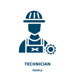 Poster - technician vector icon from people collection. work filled flat symbol for mobile concept and web design. Black repair glyph icon. Isolated sign, logo illustration. Vector graphics.