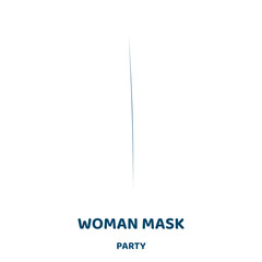 Wall Mural - woman mask vector icon from party collection. woman filled flat symbol for mobile concept and web design. Black mask glyph icon. Isolated sign, logo illustration. Vector graphics.