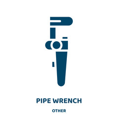 Poster - pipe wrench vector icon from other collection. pipe filled flat symbol for mobile concept and web design. Black equipment glyph icon. Isolated sign, logo illustration. Vector graphics.