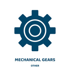 Poster - mechanical gears vector icon from other collection. mechanical filled flat symbol for mobile concept and web design. Black work glyph icon. Isolated sign, logo illustration. Vector graphics.