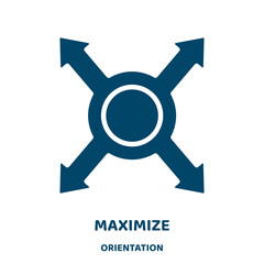 Poster - maximize vector icon from orientation collection. internet filled flat symbol for mobile concept and web design. Black minimize glyph icon. Isolated sign, logo illustration. Vector graphics.