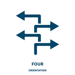 Poster - four vector icon from orientation collection. business filled flat symbol for mobile concept and web design. Black internet glyph icon. Isolated sign, logo illustration. Vector graphics.