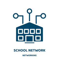 Aufkleber - school network vector icon from networking collection. school filled flat symbol for mobile concept and web design. Black network glyph icon. Isolated sign, logo illustration. Vector graphics.