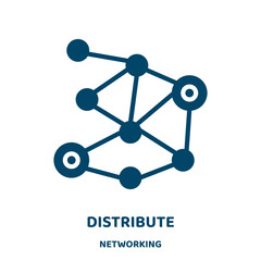 Poster - distribute vector icon from networking collection. distribution filled flat symbol for mobile concept and web design. Black business glyph icon. Isolated sign, logo illustration. Vector graphics.
