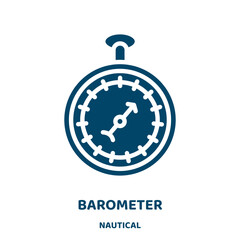 Poster - barometer vector icon from nautical collection. measurement filled flat symbol for mobile concept and web design. Black meter glyph icon. Isolated sign, logo illustration. Vector graphics.