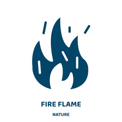 Canvas Print - fire flame vector icon from nature collection. fire filled flat symbol for mobile concept and web design. Black flame glyph icon. Isolated sign, logo illustration. Vector graphics.