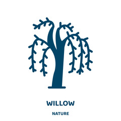 Wall Mural - willow vector icon from nature collection. nature filled flat symbol for mobile concept and web desi