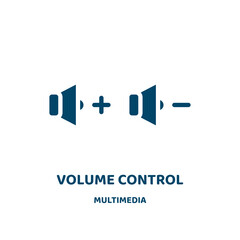 Poster - volume control vector icon from multimedia collection. control filled flat symbol for mobile concept and web design. Black volume glyph icon. Isolated sign, logo illustration. Vector graphics.