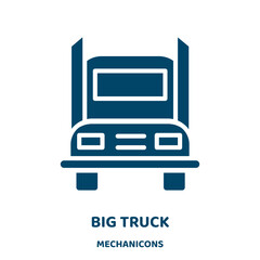 Poster - big truck vector icon from mechanicons collection. big filled flat symbol for mobile concept and web design. Black cargo glyph icon. Isolated sign, logo illustration. Vector graphics.