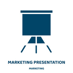 Poster - marketing presentation vector icon from marketing collection. presentation filled flat symbol for mobile concept and web design. Black business glyph icon. Isolated sign, logo illustration. Vector .